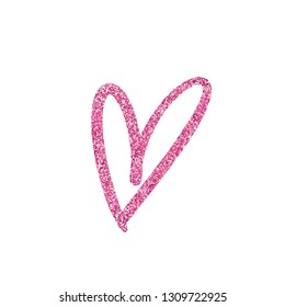 Glitter Texture Pink Heart Outline Symbol Stock Vector (Royalty Free ...