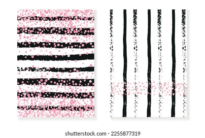 Textura brillante. Volante de Stripe Scatter. Fondo de escritorio escandinavo. Efecto mágico blanco. Arte Grunge Rosa. Folleto de Glittery. Pintando Madres Doradas. Textura de brillo rosado