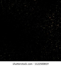 Glitter threads of curtain backdrop on black. Sparkling of shimmering light blurs. Gold particles lines rain. Fashion strass drops with shiny sequins. Christmas and New Year effect. EPS 10