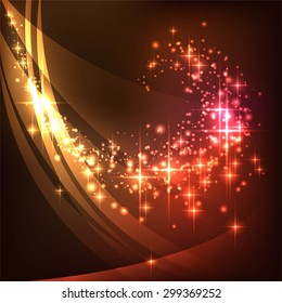 Glitter Trail with Stars Background with space for your text