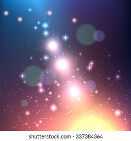 Glitter Trail with Stars Background with space for your text