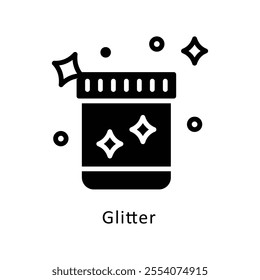 Glitter vector Glyph Cricle Icon.Eps file 10
