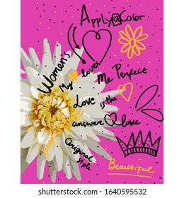 Glitter, Vector hand drawn floral bouquet. Colorful isolated different leaves and flowers. Design for T-shirt, textile and prints.
