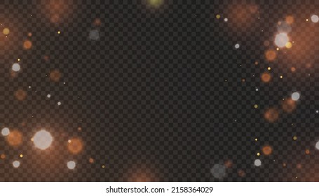 Fondo de las luces de época brillantes. oro, naranja, negro. desenfocado.Frame. Vector