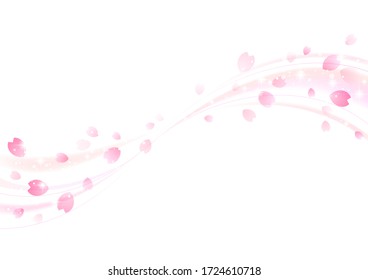 Glittering beautiful cherry blossom background