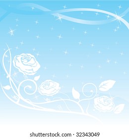 glittering blue floral background