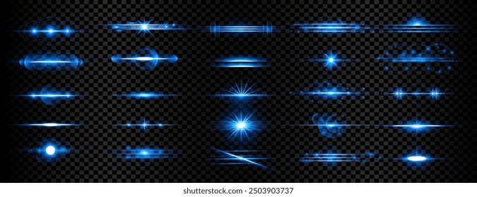 glittering blue glare lens background for celebration vector