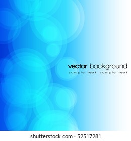 Glittering blue lights background with text - vector