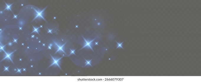 Glittering blue sparkles with soft glowing light


