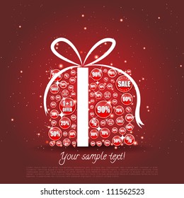 Glittering Christmas gift made of sale banners