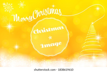 Glittering Christmas image background material with frame