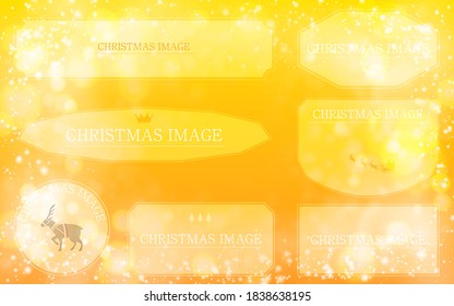 Glittering Christmas image background material with frame