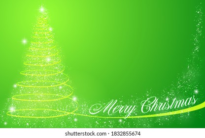 Glittering Christmas tree message card