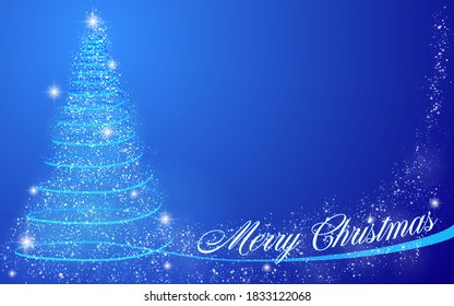 Glittering Christmas tree message card