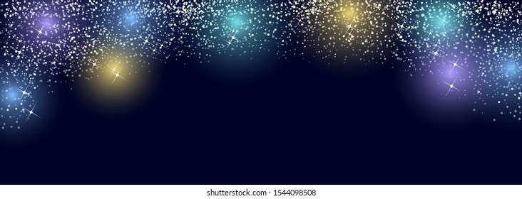 Glittering colorful blue illuminations.Background material that imaged the winter night of powder snow