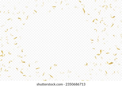 Glittering confetti on a transparent background. Gold confetti