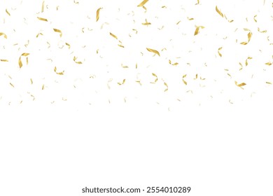 Glittering confetti on a transparent background. Gold confetti