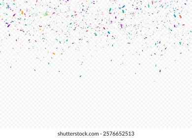 Glittering confetti on a transparent background.
