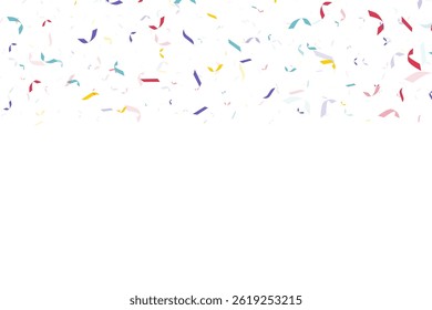 Confeti brillante sobre un fondo blanco