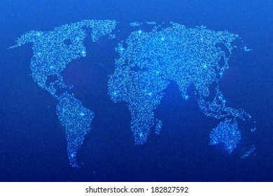 Mapa del mundo de fondo azul que brillaba por su ausencia.