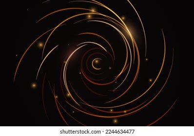 El efecto de brillo gira. Fondo de partículas brillantes. Concepto gráfico para su diseño