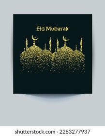 Tirando el diseño de Eid para posts de medios sociales 