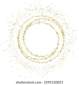 glittering gold dust trail with shiny sparkles and a magical glow. Perfect for holiday decorations, luxury designs, Christmas effects, fireworks, and abstract light textures. Vector illustration.