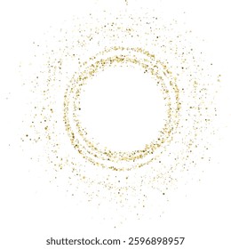 glittering gold dust trail with shiny sparkles and a magical glow. Perfect for holiday decorations, luxury designs, Christmas effects, fireworks, and abstract light textures. Vector. PNG.	