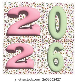 Glittering gold falling digits gleaming on mirrored surface, surrounded by 2026 golden confetti, celebrating upcoming new year