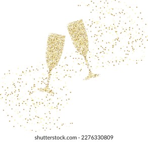Glittering gold glitter glasses, vector