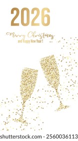 Glittering gold glitter glasses, vector