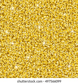Glittering Gold Texture for your design. Seamless vector pattern in the form of a pebble like golden dust. Golden metallic small circles. Geometric seamless pattern. Vector illustration.