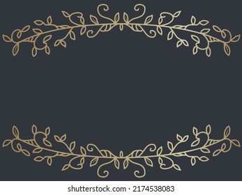 Glittering golden gradient leaf frame