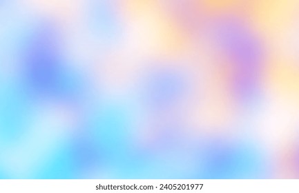 Glittering gradient background with hologram effect and magic lights. Holographic abstract fantasy backdrop with fairy sparkles, gold stars and festive blurs