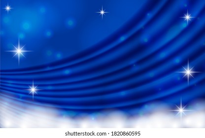 Glittering gradient background material with folds