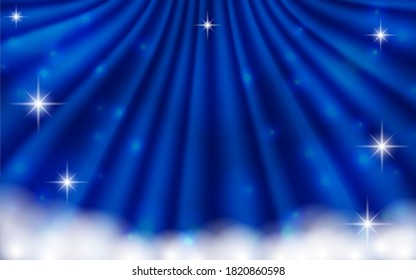 Glittering gradient background material with folds