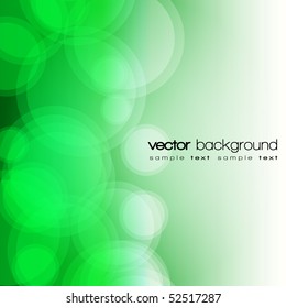 Fondo de luces verdes brillantes con texto - vector