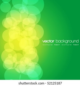 Bordeando fondo de luces verdes y amarillas con texto - vector