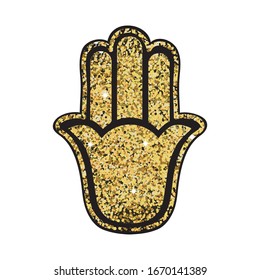 Glittering "Hand of God", ancient Middle Eastern amulet, vector