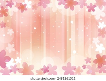 A glittering image of spring with cherry blossoms falling