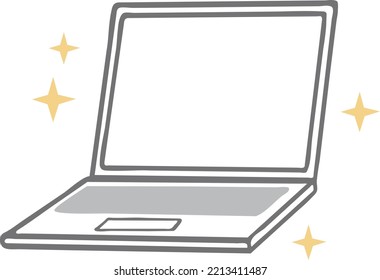 Glittering Laptop, Clean PC, Brand New, Repaired, Cleaning, Latest Illustration Material