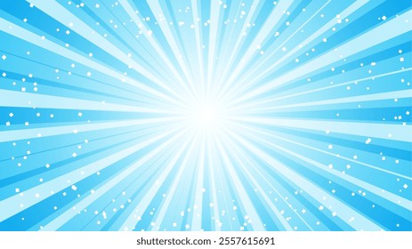 Glittering light blue radiation Background illustration.