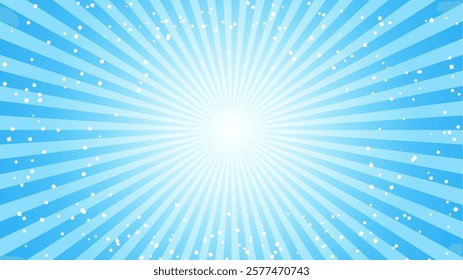 Glittering light blue radiation Background illustration.