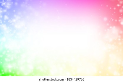 Glittering light and iridescent gradient frame