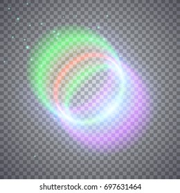 Glittering magic circles. Illustration isolated on transparent background. Graphic concept for your design