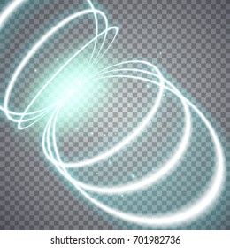 Glittering magic circles. Illustration isolated on transparent background. Graphic concept for your design.