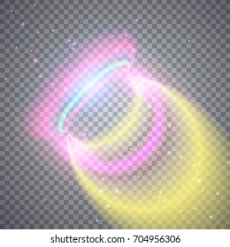 Glittering magic circles. Illustration isolated on transparent background. Graphic concept for your design.
