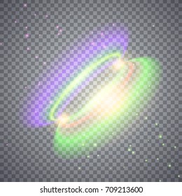 Glittering magic circles. Illustration isolated on transparent background. Graphic concept for your design
