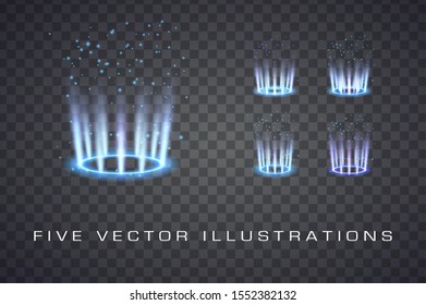 Glittering magic fantasy portal. Illustration isolated on transparent background. Graphic concept for your design