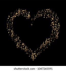 Glittering Music Note Icons Texture. Glamour Party Poster Pattern Design. Glitter Note Icons Texture. Flyer Print Design Pattern.